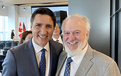 Hatch全球金属业务总经理Joe Lombard与加拿大总理Justin Trudeau在本周的加拿大-德国商业峰会上